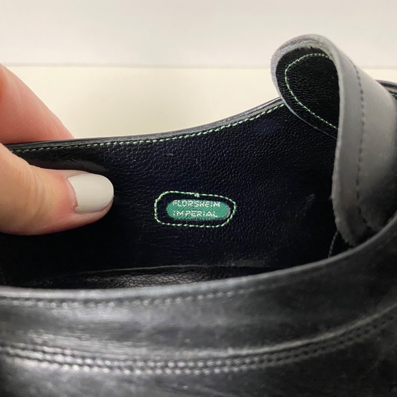 Florsheim Size 8.5 C Royal Imperial Monk Strap Buckle Shoes Black Smooth Leather - Picture 8 of 14